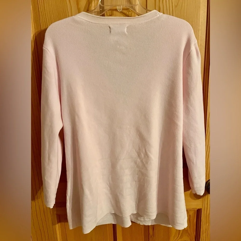 Croft & Barrow Pink V-Neck Cardigan Sweater Size Large Pastel Coquette Preppy - Picture 5 of 11